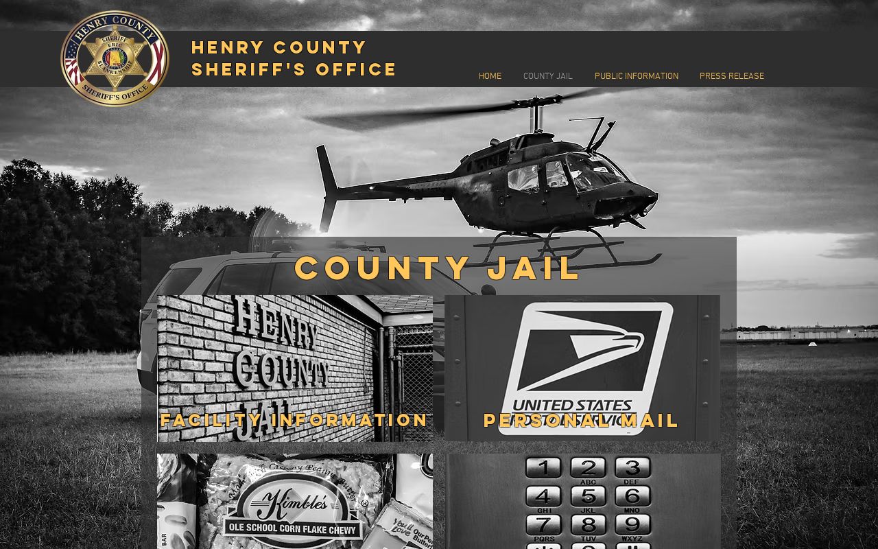 Henry County Sheriff County Jail services page without a public arrest roster link